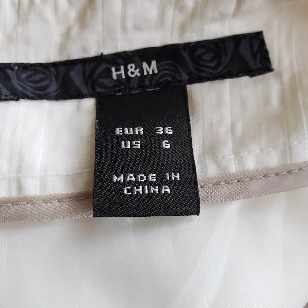 H&M women's Ivory off white business work straight skirt Size 6